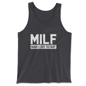 MILF - Man I Love To Fart Men/Unisex Tank in Dark Grey color